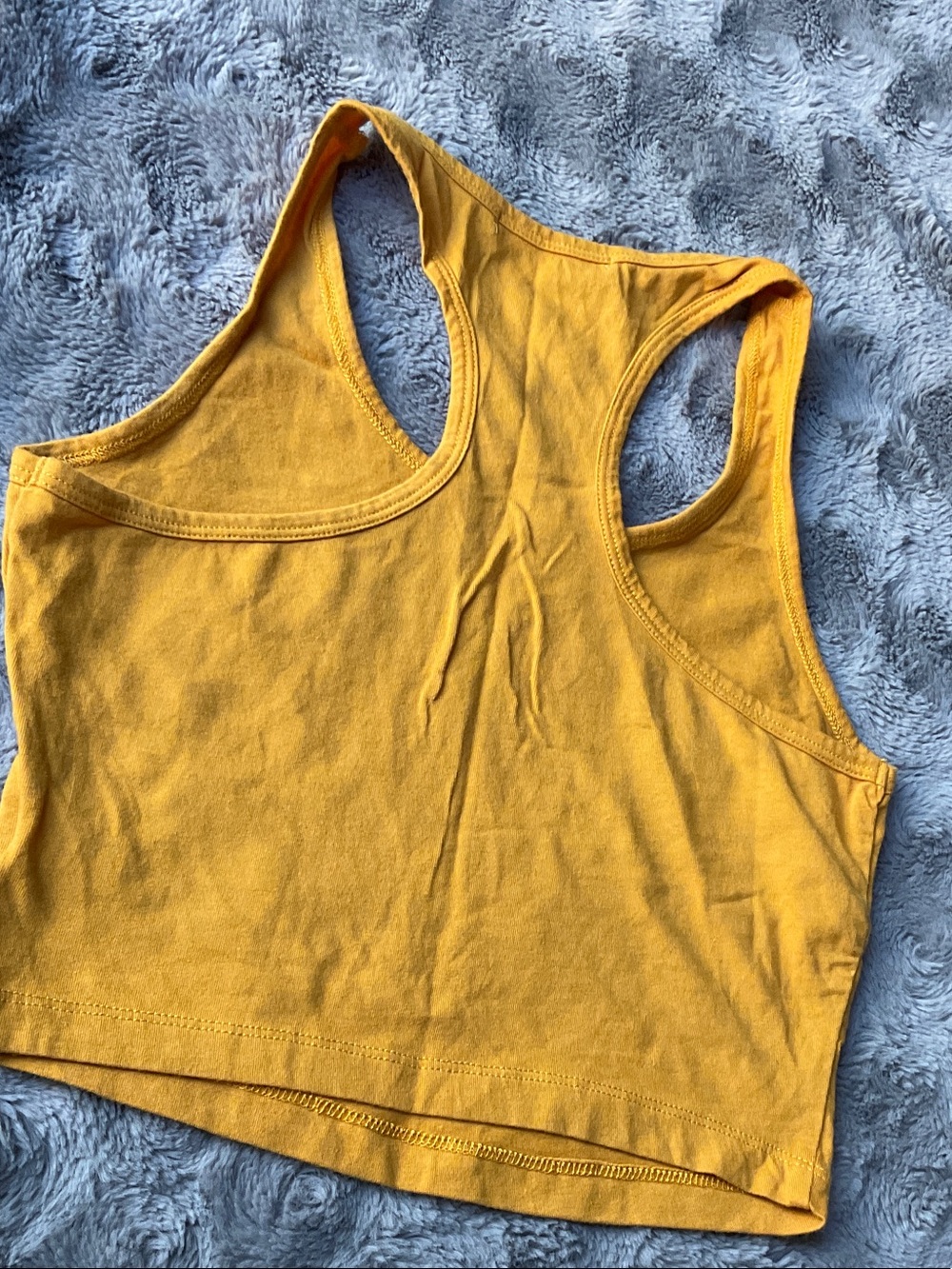 Active Basic Mustard Yellow Racerback Crop Tank - Picture 5 of 5